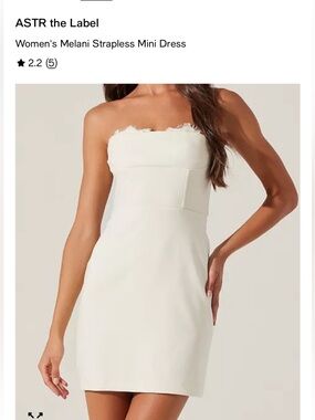 Astr Strapless Cream Mini Dress with Frayed Edge